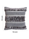 Grey Set of 2 Wool Tufted 18 Inch x 18 Inch Cushion Covers