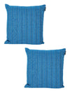 Blue Set of 2 Cushion Covers 24x24 Inch