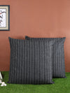 Black and Grey Set of 2 Cushion Covers 24x24 Inch
