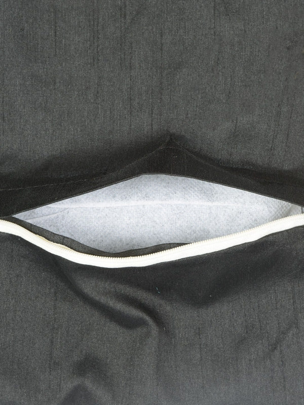 Polyester Jute Solid Plain Cushion Cover 16 inch x 16 inch, Set of 5 - Black