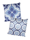 Blue and White Set of 2 Cushion Covers 24x24 Inch