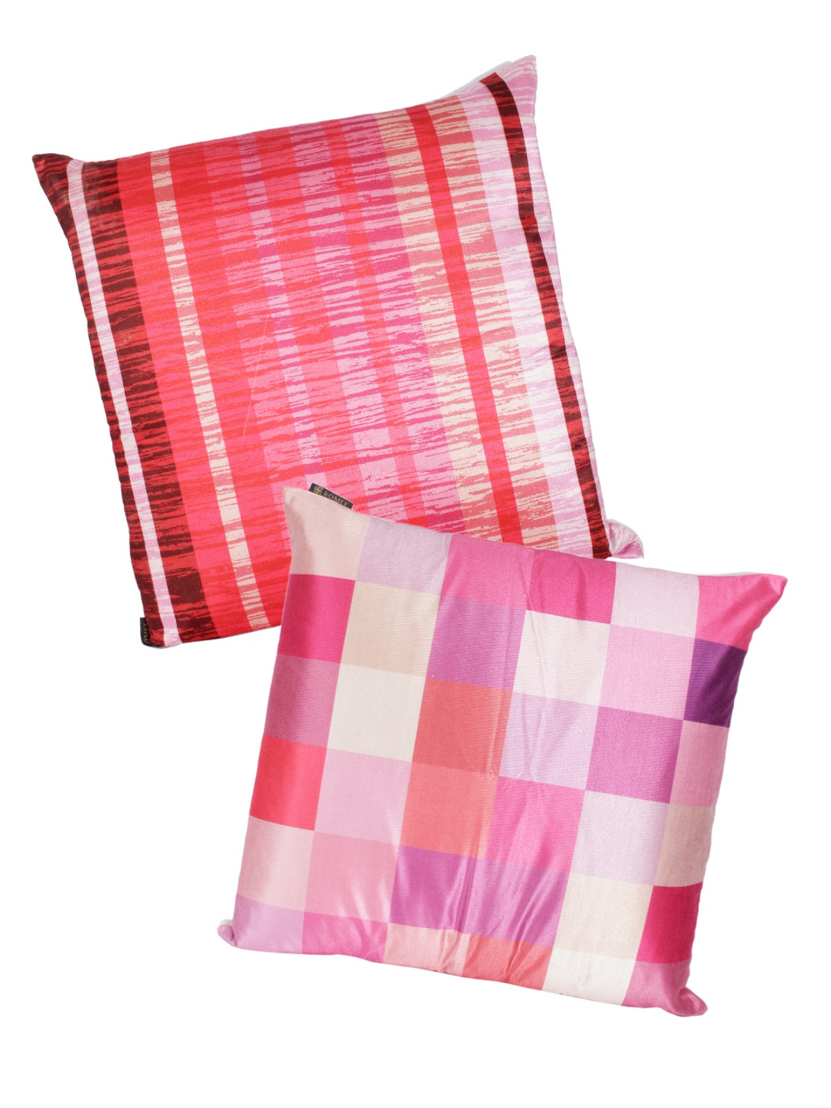 Pink and Red Set of 2 Cushion Covers 24x24 Inch