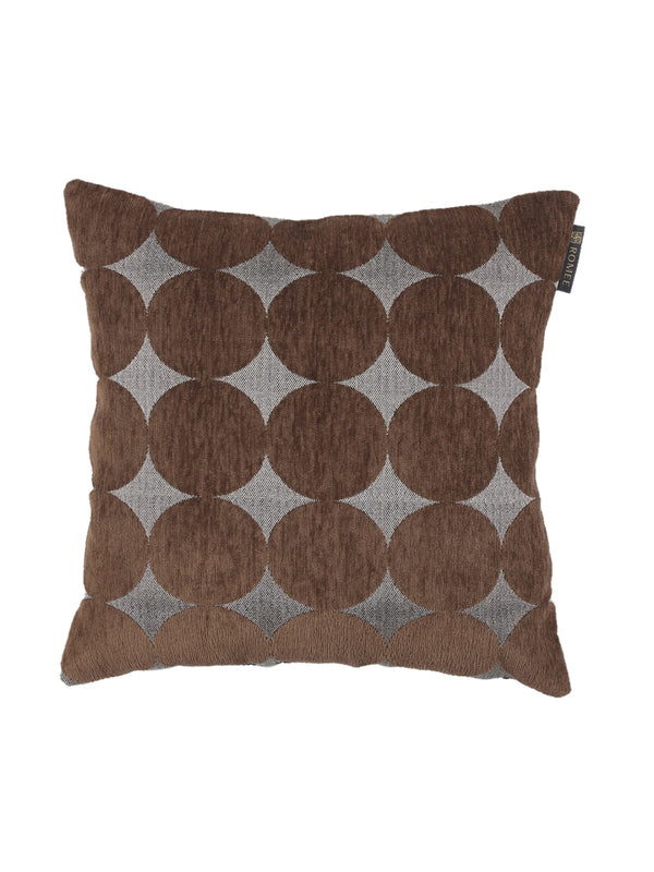 Soft Chenille Designer Ethnic Abstract Cushion Covers 16x16 inch, Set of 5 - Brown
