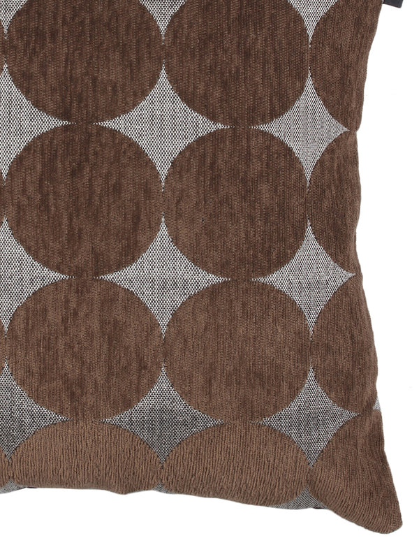 Soft Chenille Designer Ethnic Abstract Cushion Covers 16x16 inch, Set of 5 - Brown