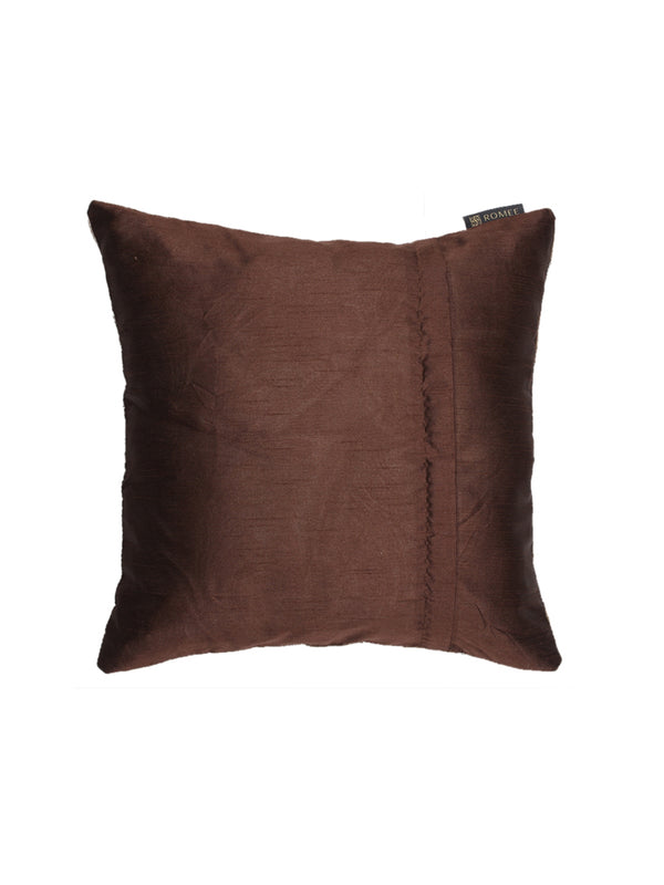 Soft Chenille Designer Ethnic Abstract Cushion Covers 16x16 inch, Set of 5 - Brown
