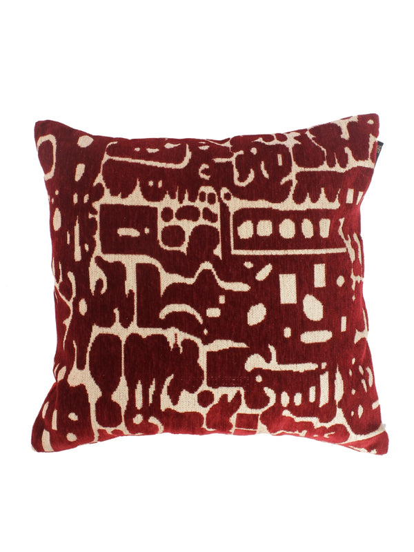 Soft Chenille Textured Designer Cushion Covers 16 inch x 16 inch, Set of 5 - Maroon