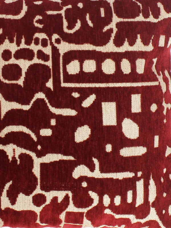 Soft Chenille Textured Designer Cushion Covers 16 inch x 16 inch, Set of 5 - Maroon