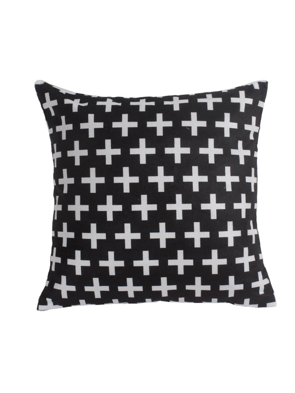 Black & White Set of 5 Velvet 16 Inch x 16 Inch Cushion Covers