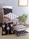 Black & White Set of 5 Velvet 16 Inch x 16 Inch Cushion Covers