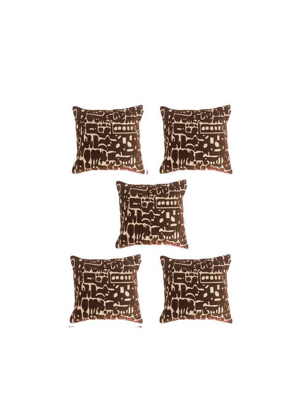 Coffee Brown Set of 5 Cushion Covers