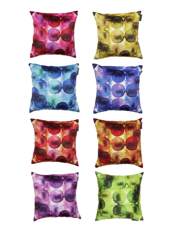 Polyester Velvet Fabric Abstract Cushion Cover 16x16 Set of 8 - Multicolor