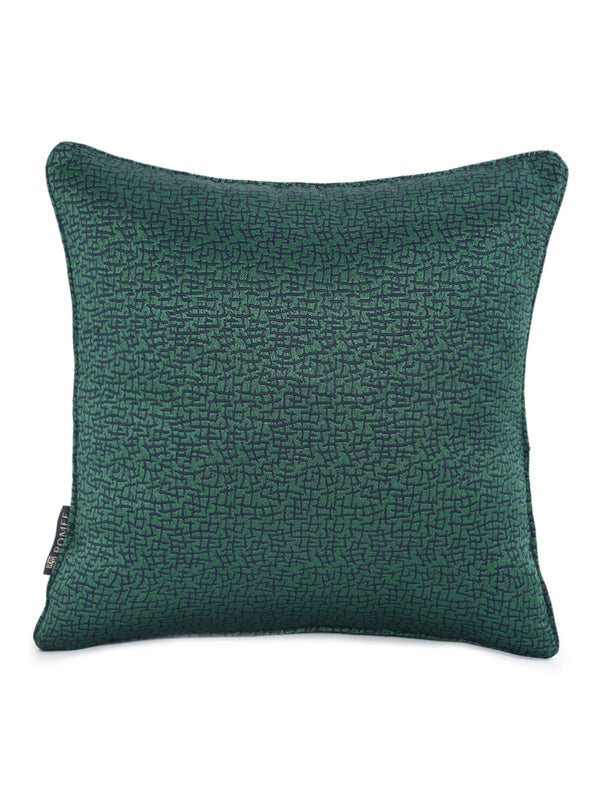 Soft Polyester Textured Designer Plain Cushion Covers 16 inch x 16 inch Set of 5 - Green