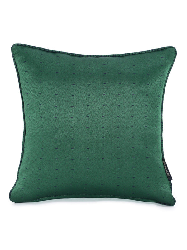 Soft Polyester Textured Designer Plain Cushion Covers 16 inch x 16 inch Set of 5 - Green