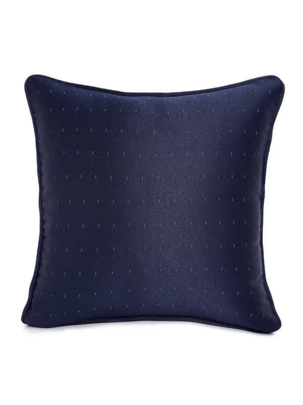 Soft Polyester Textured Designer Plain Cushion Covers 16 inch x 16 inch Set of 5 - Green & Navy Blue
