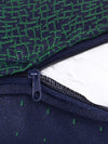 Soft Polyester Textured Designer Plain Cushion Covers 16 inch x 16 inch Set of 5 - Green & Navy Blue