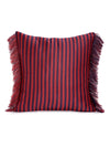 Soft Polyester Textured Striped Designer Cushion Covers 16 inch x 16 inch Set of 5 - Maroon & Navy Blue