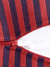 Soft Polyester Textured Striped Designer Cushion Covers 16 inch x 16 inch Set of 5 - Maroon & Navy Blue