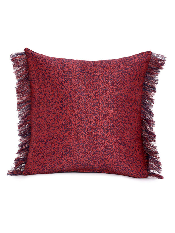 Soft Polyester Textured Designer Plain Cushion Covers 16 inch x 16 inch Set of 5 - Maroon