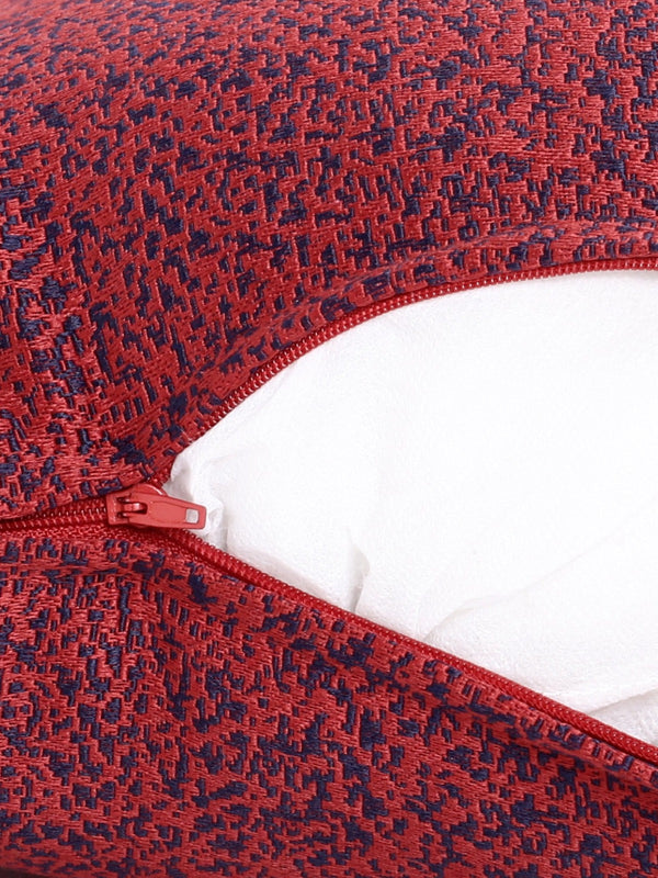 Soft Polyester Textured Designer Plain Cushion Covers 16 inch x 16 inch Set of 5 - Maroon