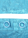 Romee Turquoise Blue Floral Patterned Set of 1 Door Curtains
