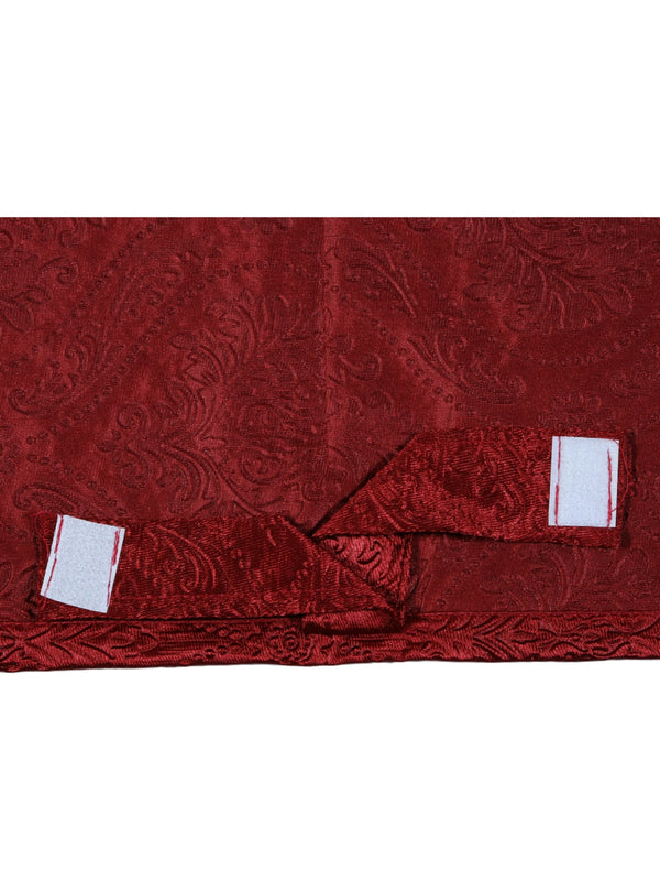 Romee Maroon Damask Patterned Set of 1 Door Curtains