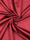 Romee Maroon Damask Patterned Set of 1 Door Curtains