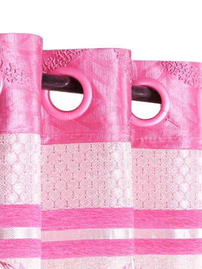 Romee Pink Jacquard Set of 1 Curtain Door Curtains