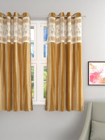 Romee Gold Jacquard Set of 1 Curtain Door Curtains