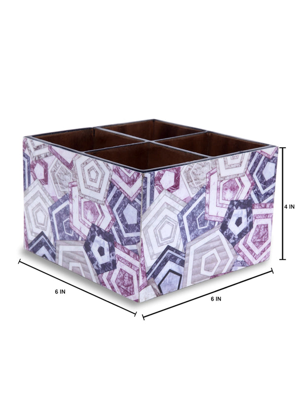 Blue Wooden Cutlery Holder / Stationery Organiser