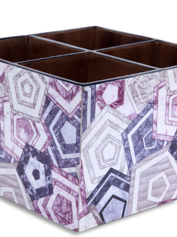 Blue Wooden Cutlery Holder / Stationery Organiser