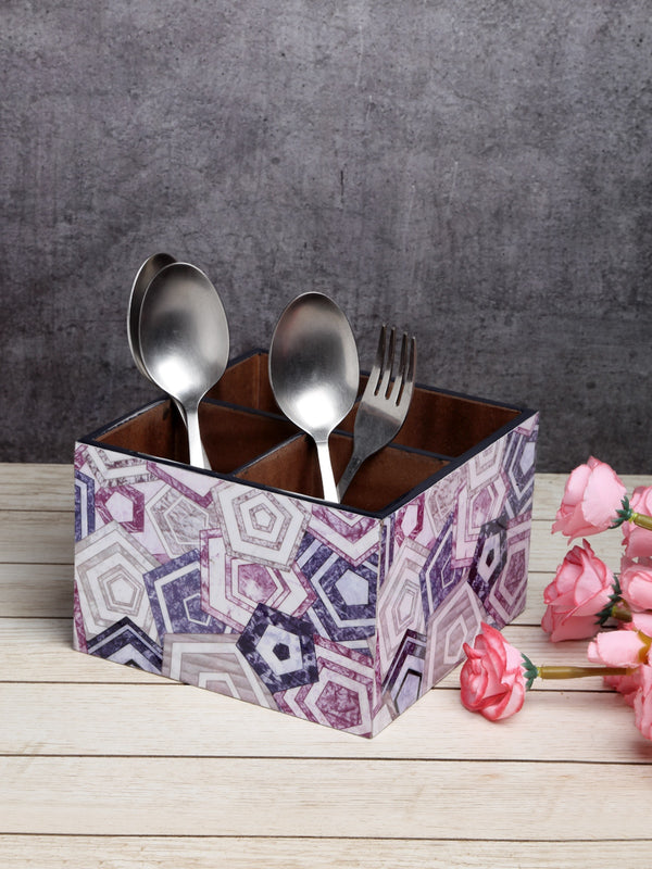 Blue Wooden Cutlery Holder / Stationery Organiser