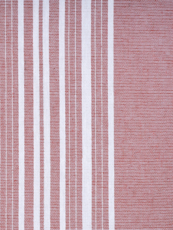 Maroon & White Set of 2 Stripes Room Darkening Door Curtain