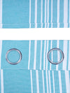 Turquoise Blue Set of 2 Stripes Room Darkening Door Curtain
