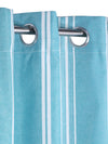 Turquoise Blue Set of 2 Stripes Room Darkening Door Curtain