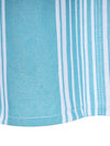 Turquoise Blue Set of 2 Stripes Room Darkening Door Curtain
