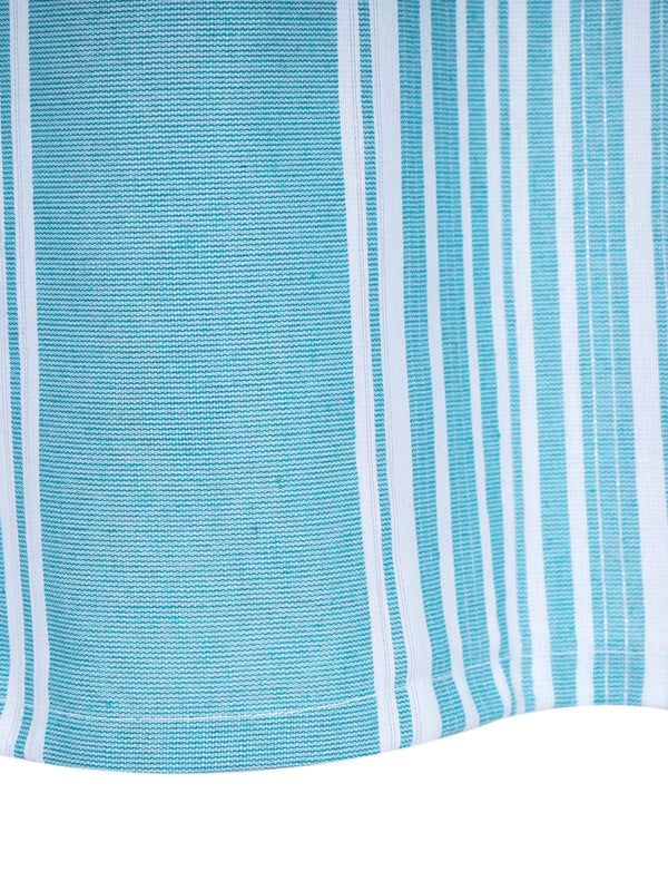 Turquoise Blue Set of 2 Stripes Room Darkening Door Curtain