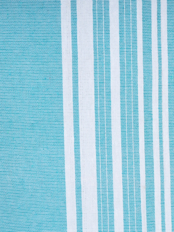 Turquoise Blue Set of 2 Stripes Room Darkening Door Curtain