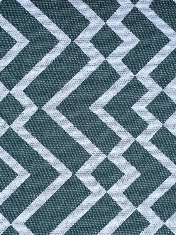 Green & White Set of 2 Geometric Room Darkening Door Curtain