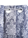 Blue & White Set of 2 Damask Room Darkening Door Curtain