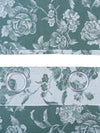 White & Green Set of 2 Floral Room Darkening Door Curtain