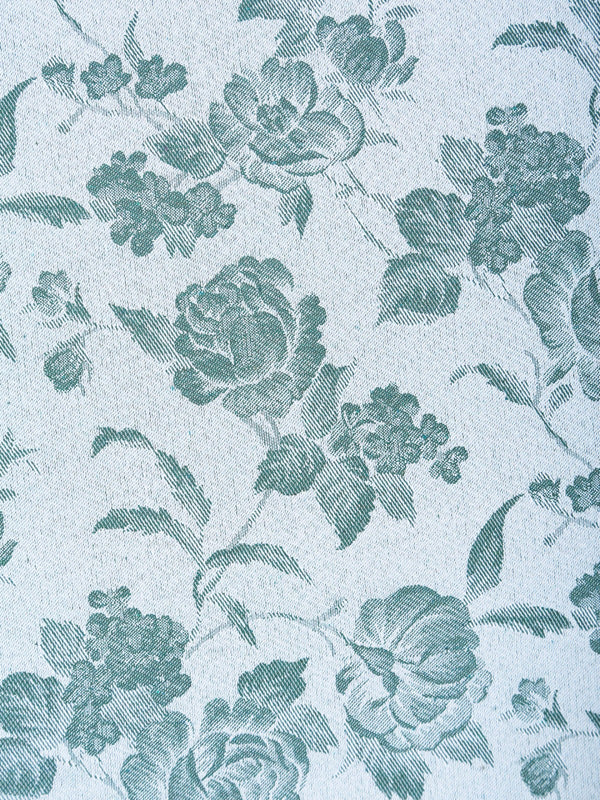 White & Green Set of 2 Floral Room Darkening Door Curtain