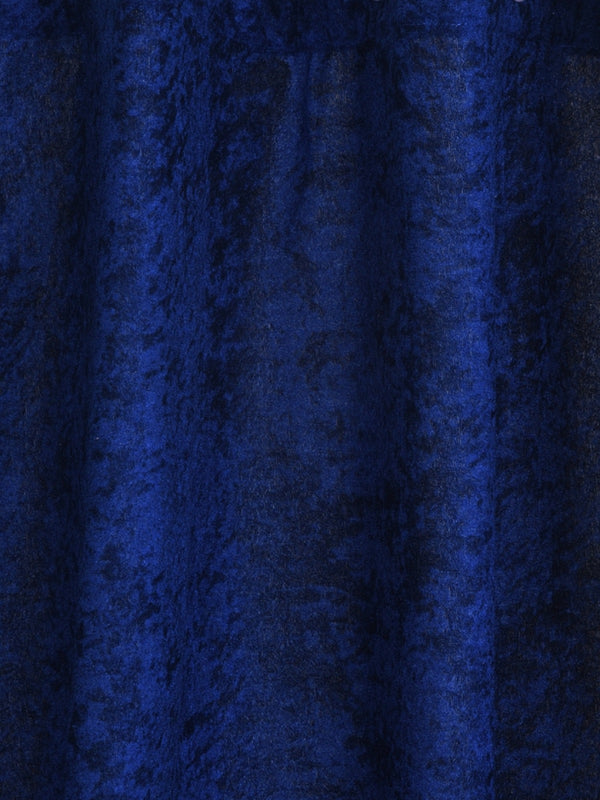Romee Royal Blue Solid Patterned Set of 2 Door Curtains