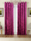 Romee Pink Solid Patterned Set of 2 Door Curtains