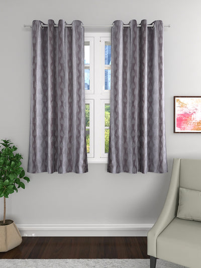Romee Grey Long Crush Set of 2 Curtain Door Curtains