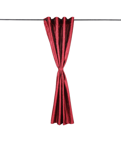 Romee Maroon Long Crush Set of 2 Curtain Door Curtains