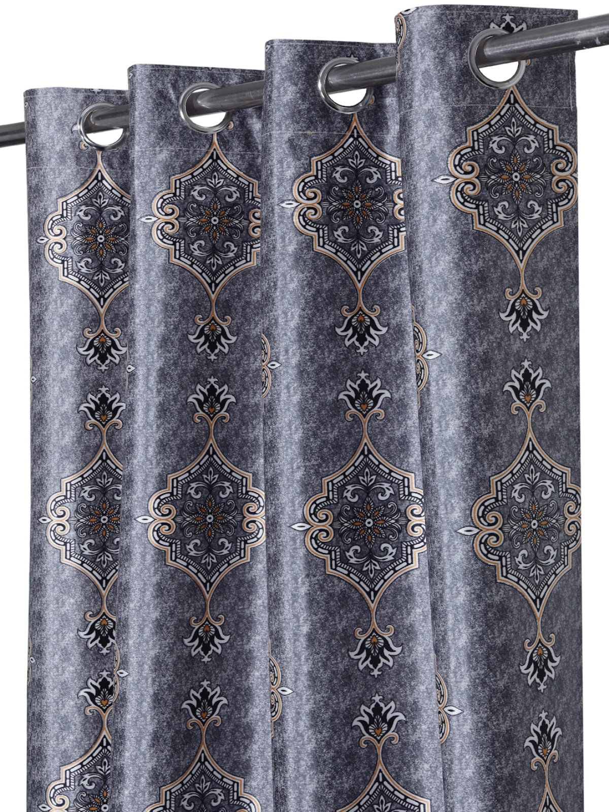Romee Blue Ethnic Motifs Patterned Set of 2 Window Curtains