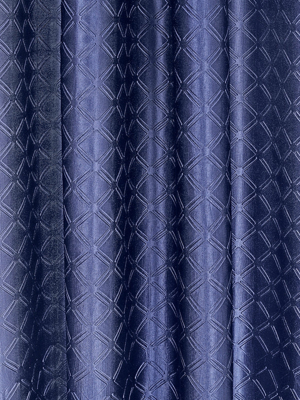 Romee Royal Blue Geometric Patterned Set of 2 Door Curtains