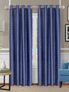 Romee Royal Blue Geometric Patterned Set of 2 Door Curtains