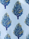 Romee Sky Blue Tree Patterned Set of 2 Long Door Curtains