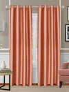 Romee Orange Geometric Patterned Set of 2 Long Door Curtains